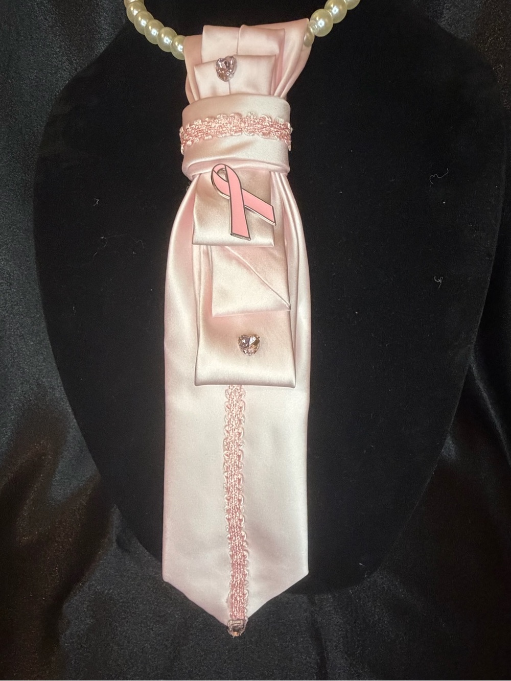 Pink Satin Ribbon Tie Necklace Accessory